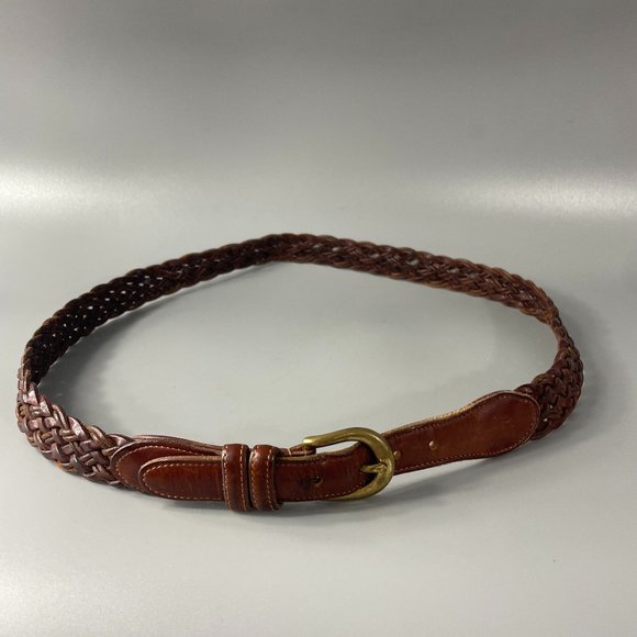 Vintage Coach # 3850 British Tan Leather Braided Belt, Size 36/90 - Picture 1 of 10
